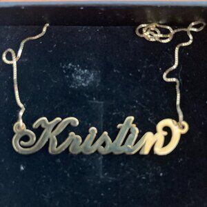 10K Yellow Gold "Carrie" Style Name Necklace  - "Kristin"